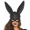 Leg Avenue Glitter Masquerade Rabbit Mask - Shimmering Juodas Costume Priedas