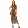 Leg Avenue Dresses Leg Avenue Halter Net Backless Dress Juodas One Size Nylon-Spandex
