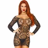 Leg Avenue Dresses Leg Avenue Juodas Lace Long-Sleeved Mini Dress One Size