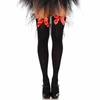 Boland Traciks Leg Avenue Juodas Nylon Thigh Highs with Raudona Bow One Size - Elegant Hosiery