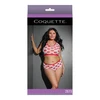 Coquette Leg Avenue Plus Size Lip Print Crop Top and Shorts Set Baltas