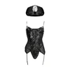 Shots Leg Avenue Police Uniform Set S/M Juodas - Wetlook Bodysuit &amp; Cap