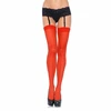 Leg Avenue Hosiery Leg Avenue Raudona Sheer Tights with Opaque Elastic Band One Size