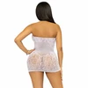 Leg Avenue Dresses Leg Avenue Rhinestone Halter Mini Dress Baltas - One Size Lace Net Design