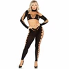 Leg Avenue Sets Leg Avenue Seamless Juodas Crop Top &amp; Leggings Cut-Out Set, One Size