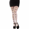 Leg Avenue Hosiery Leg Avenue Sweetheart Net Baltas Stockings with Heart Openings &amp; Bows One Size