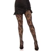 Leg Avenue Hosiery Leg Avenue Wild Rose Net Tights Juodas - Floral Mesh, One Size