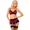 Livco Corsetti Sets LivCo Corsetti NAHIR LC 20214 Burgundy Satin Lingerie Set S/M