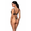 Lolitta Celine Bodysuit Juodas - Adjustable Straps, Open Design, Imitation Leather