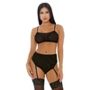 Forplay Lustful Leopard Two-Piece Cami Lingerie Set L - Animal Mesh Design