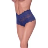 Magic Silk Exposed Lace Boy Short S/M Blueberry - Split Design Lingerie