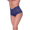 Magic Silk Exposed Lace Boy Short S/M Blueberry - Split Design Lingerie
