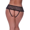 Magic Silk Exposed Mesh Hipster Skirt 2X Juodas with Star Motif