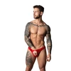 Male Power Boneyard Cobalt Open Ring Thong S/M Raudona - Adjustable Waistband