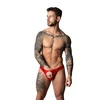 Male Power Cobalt Open Ring Thong L/XL Raudona - Technical Mesh Design