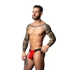 Male Power Hot Mesh Thong S/M Raudona-Juodas Lightweight Micro Mesh