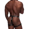 Male Power Scorpio Adjustable Faux Leather Thong with Lock System Juodas OS
