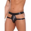 Allure Male Power Wetlook Brief Jockstrap Juodas One Size Adjustable Fit