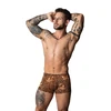 Male Power XL Performance Shorts with Juodas Silicone Ring, Brown Leopard