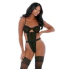 Forplay Mark The Spots Lingerie Bodysuit L - Cheetah Print Mesh &amp; Adjustable Straps