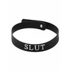 Master Series Silicone Adjustable Juodas Collar with Baltas Lettering 45cm