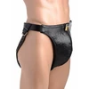 Master Series Spiked Leather Jockstrap with Adjustable Straps, Juodas