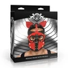Xr Brands Master Series Vegan Leather Canine Hood with Removable Muzzle Juodas/Raudona