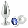 Metal Hard Aluminum Intimate Plug with Decorative Crystal Medium 8.9cm