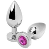 Metal Hard Steel Plug Rožinė Crystal Medium 7.6 cm Hypoallergenic Finish