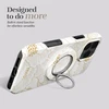 Dėklas MIO Baltas Roses Magsafe Case Compatible Ring Holder