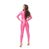 missO B800 Bodystocking Lycra Wet Look Rožinė with Double Zipper S