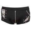 NEK Men's Juodas Mesh Pants M with Chain &amp; Front Zip, Stretch Fabric