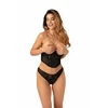 Ayisigi NEK Underbust Half Corset &amp; Tiara Thong Set, Faux Leather, Lace, M