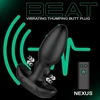 Nexus BEAT Silicone Rhythmic Plug with Remote Control, USB, Juodas 11,2 cm