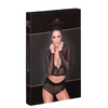 Noir Handmade Powernet Zip Top M - Juodas, Fitted, Stand-up Collar