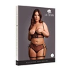 Shots Obsessive 2-Piece Plus Size Set Open-Cup Bra &amp; Lace-Up Panty Juodas XL-4XL