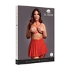 Shots Obsessive 4-Piece Plus Size Raudona Set with Bra, Panty, Garter &amp; Mesh Skirt