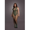 Obsessive Bodystocking Queen Size Lace &amp; Fishnet, Halter, XL-4XL