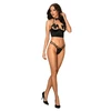 Obsessive Delishya 2-Piece Set Juodas L/XL - Half-Corset &amp; Thong