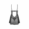 Obsessive Euridia Chemise &amp; Tanga Set Juodas - Elegant Lingerie Ensemble