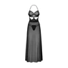 Obsessive Iliosa Chemise &amp; Thong 2XL/3XL Juodas Lace Tulle Set