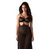 Obsessive Iliosa Chemise &amp; Thong Juodas S/M - Sheer Lace Elegance