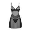 Obsessive Stelisa Chemise &amp; Thong Set Juodas L/XL - Adjustable Design