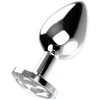 OHMAMA Anal Plug L Aluminum with Decorative Crystal 4x9cm
