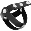 Ohmama Fetish OHMAMA Leather Ball Cage - Adjustable Stainless Steel Ring, Juodas