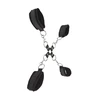 Ouch By Shots Ouch! Adjustable Furry Hand &amp; Leg Cuffs with Velcro Closure, Juodas