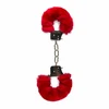 Easytoys Ouch! Furry Handcuffs Raudona - Soft Plush Adjustable Restraint System
