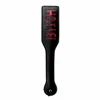 Easytoys Ouch! Juodas Leather Paddle with Raudona Lettering - Ergonomic Handle