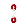 Shots Ouch! Plush Handcuffs Juodas - Soft Faux Fur, Adjustable, Secure Lock