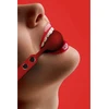 Ouch By Shots Ouch! Silicone Ball Gag Adjustable Leather Strap Juodas Universal Fit